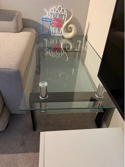 Glass coffee table