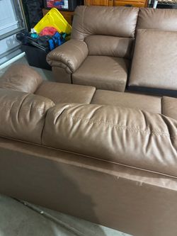 Brown Faux Leather Ashly couch