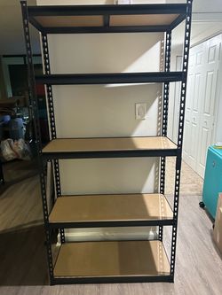 Heavy Duty 5-Tier Metal Storage Shelving Unit – Black Steel Frame – 72” H x 36” W