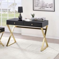 Brand New Black/Gold Writing Desk
