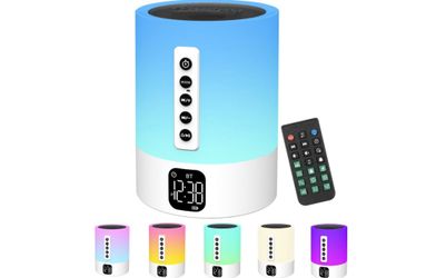 Bluetooth Speaker with LED Light and Alarm Clock