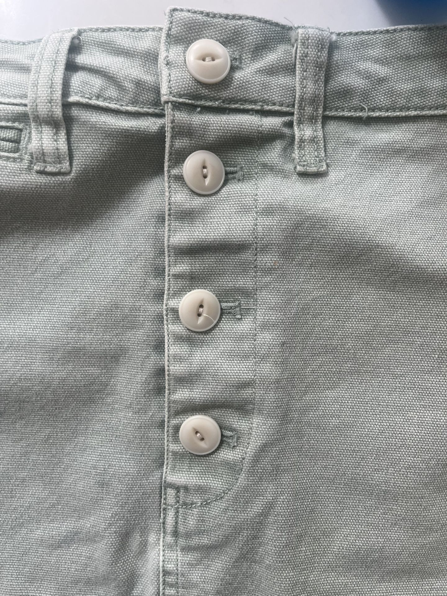 Madewell Skirt Womens 27 Stretch Button Front