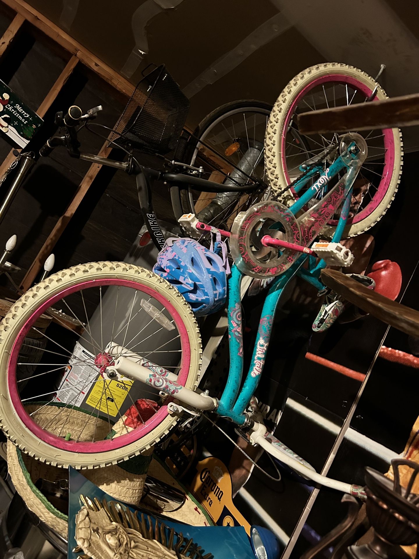 Pink Girl Bike With Helmet