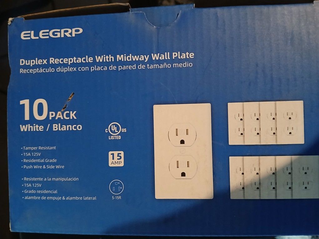 10 Pack Electric Outlets  (Temper Resistance)