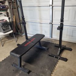 Weight Bench With adjustable Squat Rack With Set Of Spotters...