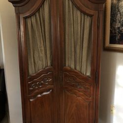 Antique Wood Dresser And Armoire 