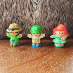 Little People.  You get all 3!   The Little Mermaid Ariel, Safari Boy, and Garbage Man/Boy.  Excellent Condition!  From a clean and smoke-free househo