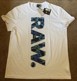 G-STAR RAW Logo Graphic Tee Short Sleeve Tee White Mens Size XXL