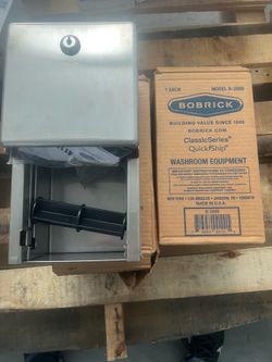 3 Bobrick Model B-2888 Stainless Steel Dual Toilet Tissue Dispensers New