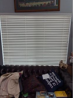 Like New Real Wood White 3-Day Blind 70” W x 58.5” L