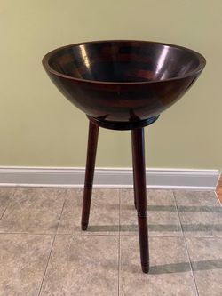 Home decor Accent  wooden bowl with stand