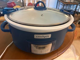 Blue Crockpot Slow Cooker