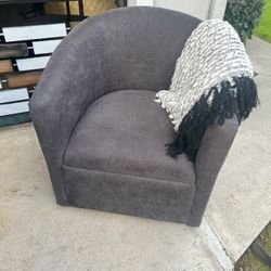 Barrel Swivel Chair Charcoal Grey 
