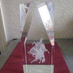 Crystal polo towers-Las Vegas-Trophy Paperweight 6”x2” RARE, UNIQUE 226/600

