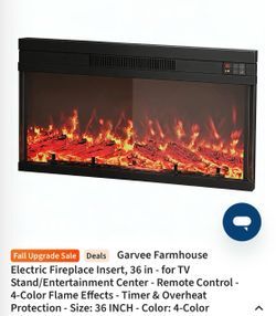 Farmhouse 36-Inch Electric Fireplace Insert