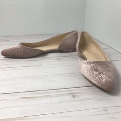 Nine West velvet pointed toe pink flats size 10