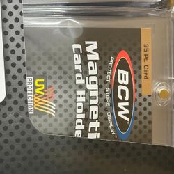 BCW Magnetic Card Holder - 35 PT Thickness | Protective Display Card Case with Secure Gold Magnet Closure | UV Protection, Quick Access Design for Spo