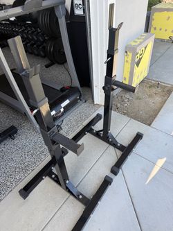 550Lbs Pair of Adjustable Squat Rack 41"-66" Sturdy Steel Barbell Rack Free Bench Press Stands