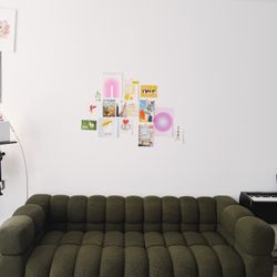 Green Puff Couch (size in pics) 
