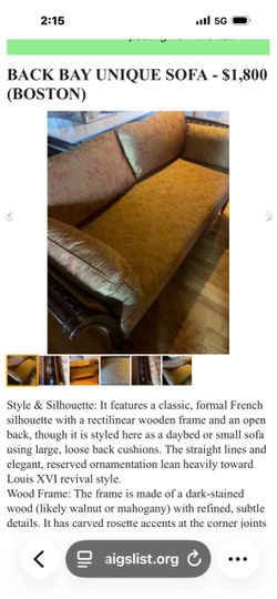 Vintage French Style Sofa with Wooden Frame
