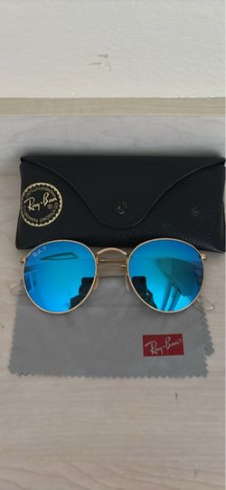 Ray-Ban Round Sunglasses Blue Mirror Lenses