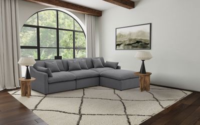 Hobson Charcoal 4-piece Upholstered Modular Sectional Sofa