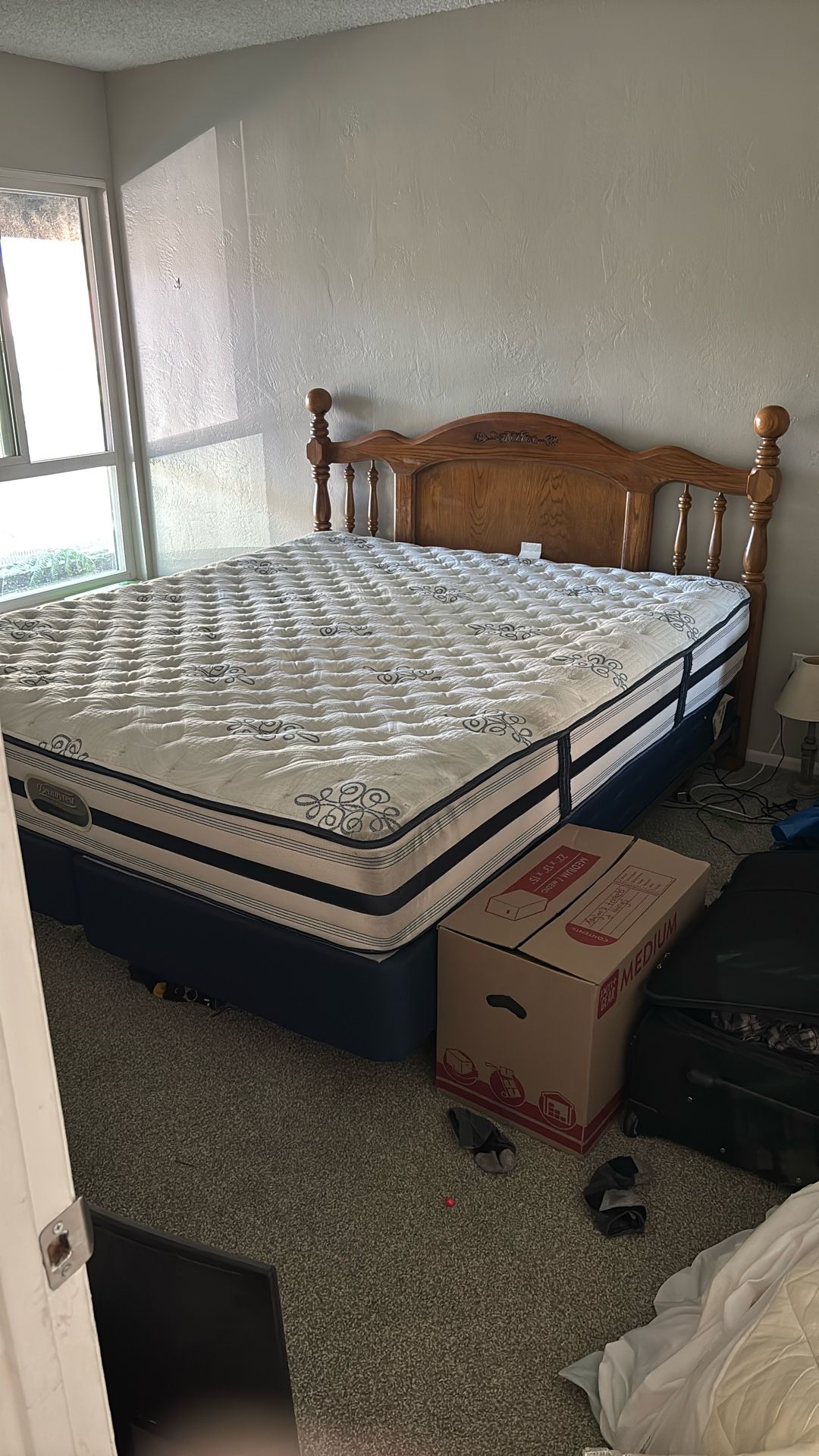 Free King Size Mattress, Frame, and Box Spring