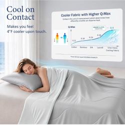 Cooling Comforter for Hot Sleepers [NEW; King 106x90, Silver Gray] - Cooling blanket feel, Q-Max >0.4 cool touch, double-sided cooling, Sorona fill, f