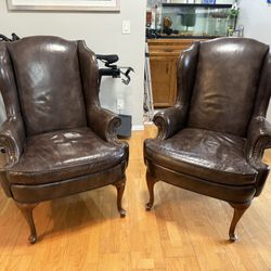 Pair of Vintage Leather Wingback Chairs – Hickory Tavern Furniture by Lane  – $750 (OBO)