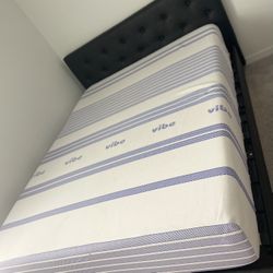 QUEEN MATTRESS & BED FRAME WITH HEADBOARD