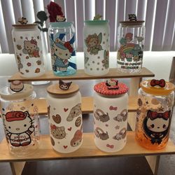 Hello Kitty Glass Cups 16 Oz 