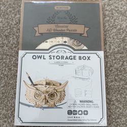 New 3D Wooden Puzzle Owl Storage Box DIY Gift Teens Kids Adult 