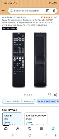 Yamaha audio receiver remote
