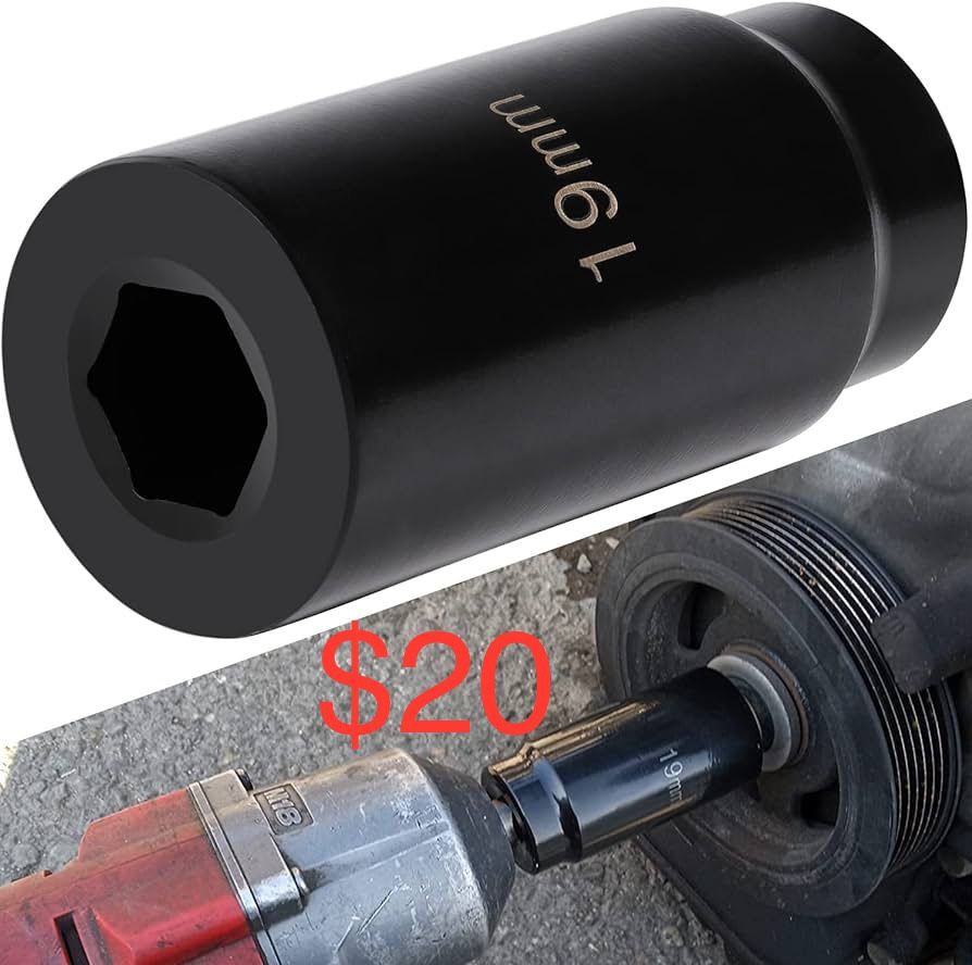 Balancer Socket Tool 77080 19 mm Crank Bolt Socket for Honda, 3 Times Momentum Power of Standard Impact Sockets
