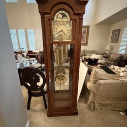 Ridgeway oak grandfather clock. 