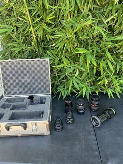 Vintage Minolta Camera Lens Lot Telephoto Zoom Lenses With Carry Case