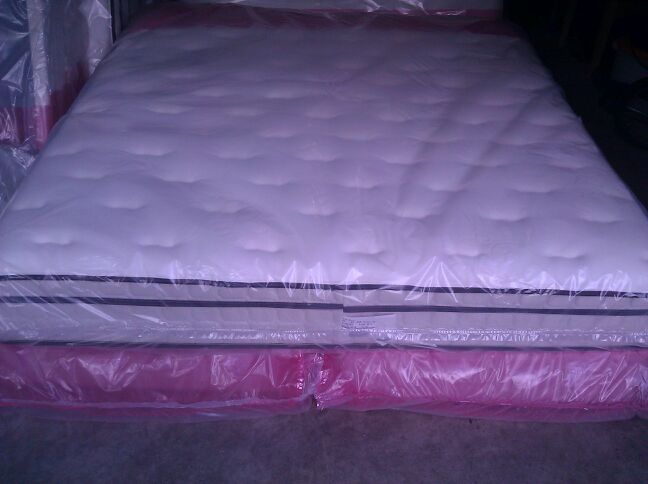 New king Euro top mattress set