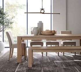 Crate & Barrel Terra 90" Natural White Oak Solid Wood Dining Table & 76" Bench