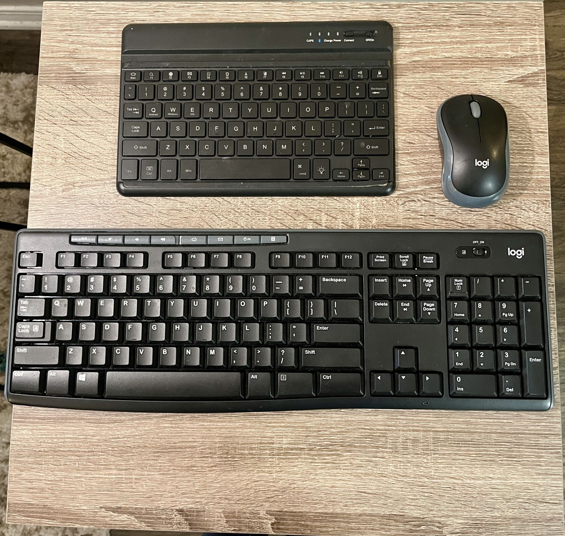 Logitech Wireless Keyboard With Mouse And Onn Wireless Keyboard