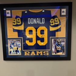 Framed And Autographed/Signed Aaron Donald Jersey