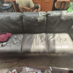 Dark Brown Leather Couch