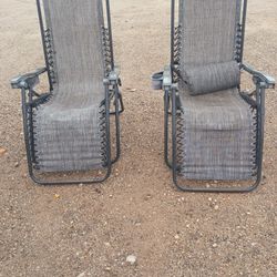 2 Lounge Chairs  Gray In Color