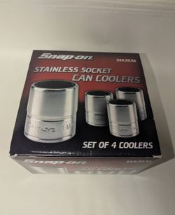 Snap On Tools Stainless Socket Can Coolers Insulators Koozies NEW SSX2836 USA
