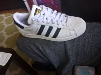 Adidas superstars, white and black