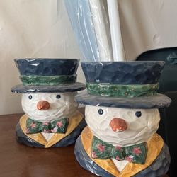 Ceramic Snowman Jar 