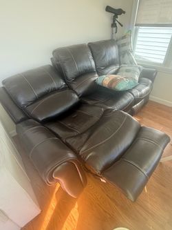 Brown leather recliner Sofa