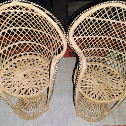 FIRM IN MERCED‼️MINI PEACOCK WICKER  CHAIR PLANT OR DOLL CHAIR