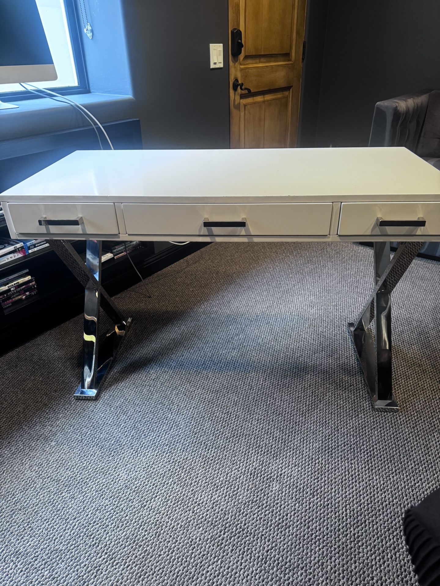 White And silver desk