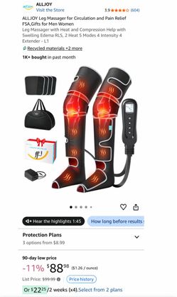 ALLJOY Leg Massager with Heat and Compression
