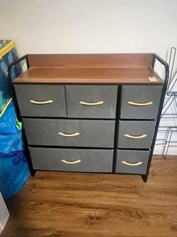 Grey storage drawers